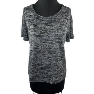 Wilfred Free Heathered Black Gray Short Sleeve Round Neck Casual T-Shirt Size S